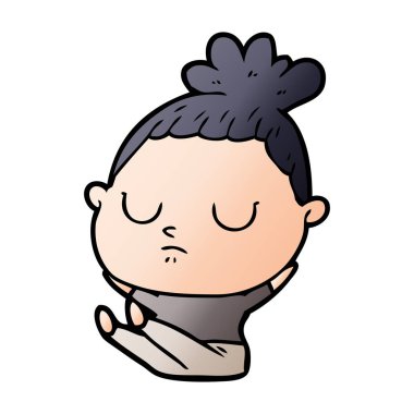 vektör çizim karikatür sakin kadın