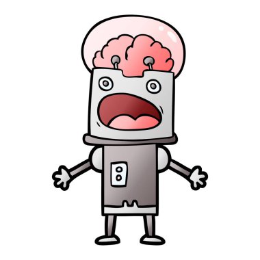 Çizgi film robotunun vektör çizimi