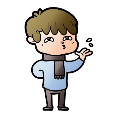 vektör çizim karikatür meraklı adam