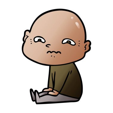 vektör çizim karikatür gergin adam