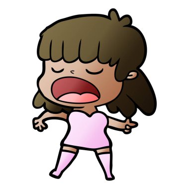 vektör çizim karikatür kadın söz