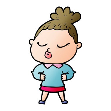 vektör çizim karikatür sakin kadın