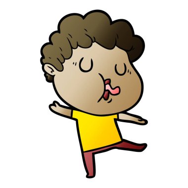 vektör çizim karikatür adam şarkı