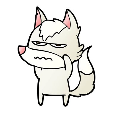 vektör çizim karikatür rahatsız kurt