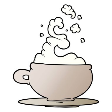 fincan sıcak çay karikatür