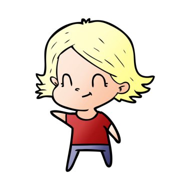 vektör çizim karikatür dostça kız