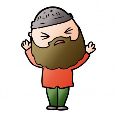 Sakallı çizgi film adamı.