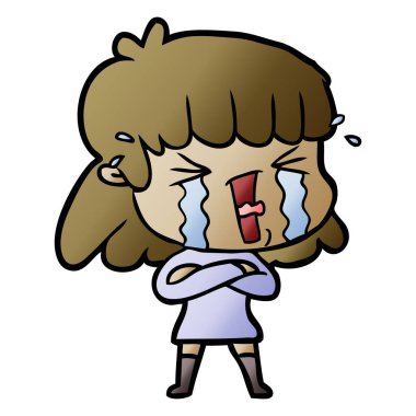 çizgi film kadın gözyaşları içinde