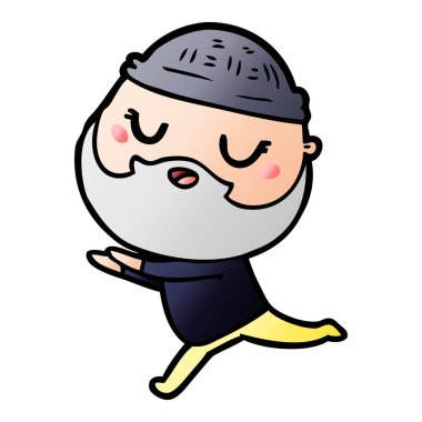 Sakallı çizgi film adamı.