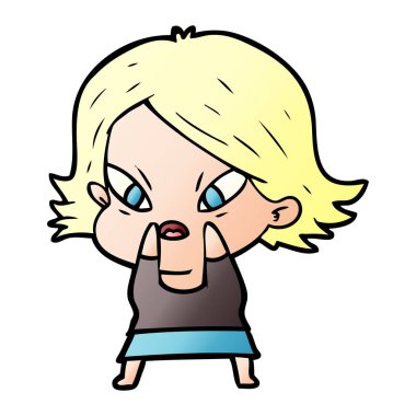 vektör çizim karikatür kadın vurguladı