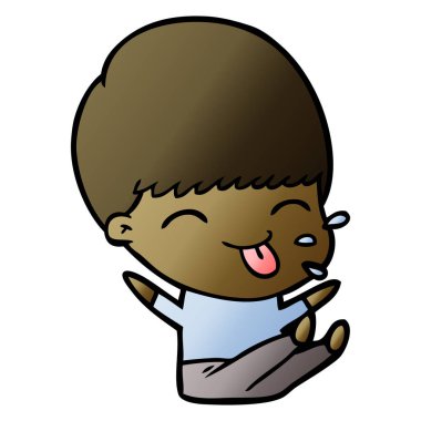 Çizgi film çocuğunun vektör çizimi