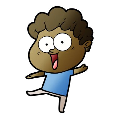 vektör çizim karikatür mutlu adam