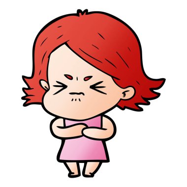 vektör çizim karikatür kızgın kız
