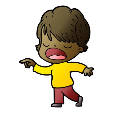 vektör çizim karikatür kadın söz