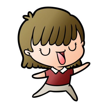 Çizgi filmdeki kadının vektör çizimi