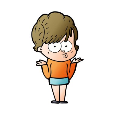 Çizgi filmdeki kadının vektör çizimi