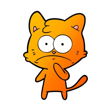 vektör çizim karikatür gergin kedi