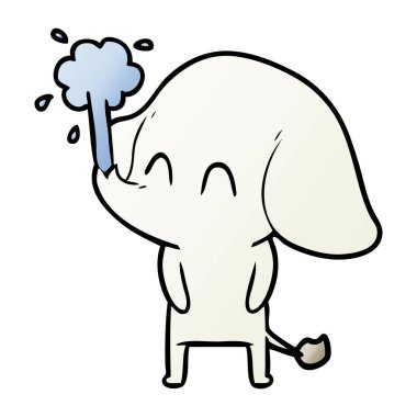 vektör çizim sevimli çizgi fil