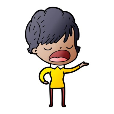 vektör çizim karikatür kadın söz