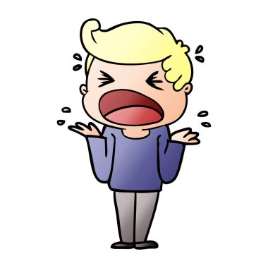 vektör çizim karikatür bağıran adam