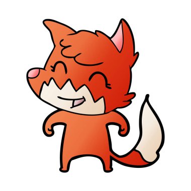 mutlu karikatür fox vektör çizim