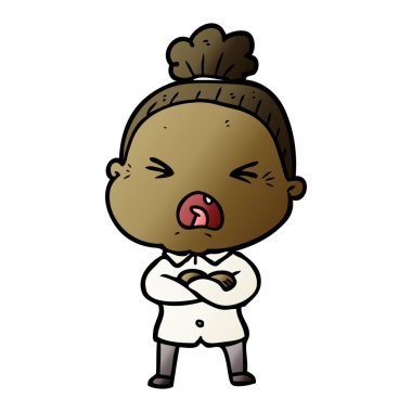 çizgi film kızgın yaşlı kadın