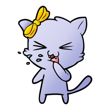 Çizgi film kedisinin vektör çizimi