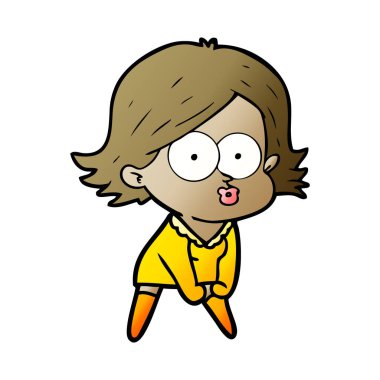 surat asmayı çizgi film kız vektör çizim