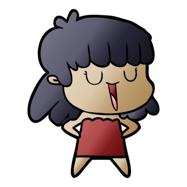 vektör çizim karikatür kadın gülüyor