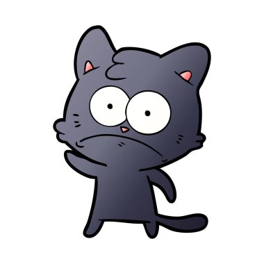 vektör çizim karikatür gergin kedi