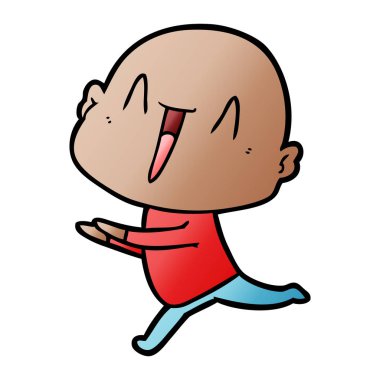 mutlu karikatür kel adam