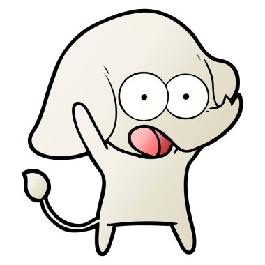 vektör çizim sevimli çizgi fil