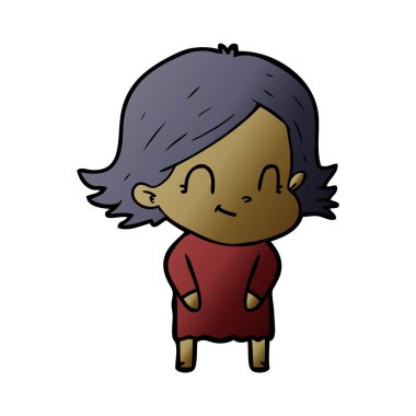 vektör çizim karikatür dostça kız