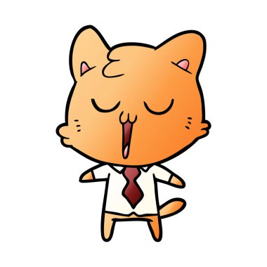 gömlek ve kravat karikatür kedi