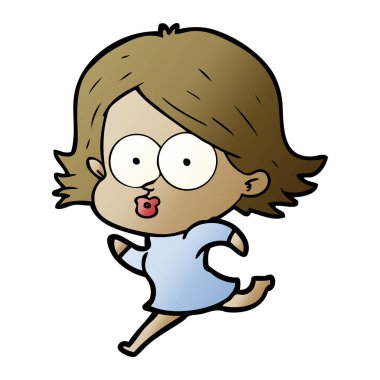 surat asmayı çizgi film kız vektör çizim