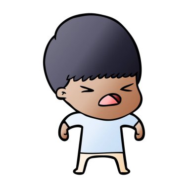 vektör çizim karikatür adam vurguladı