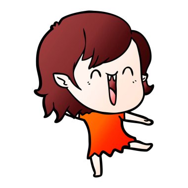 sevimli çizgi mutlu vampir kız