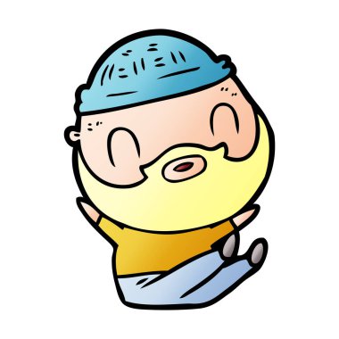 vektör çizim karikatür sakallı adam