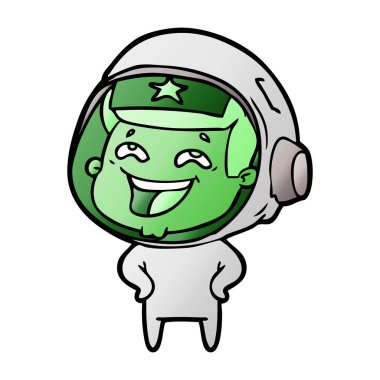 vektör çizim karikatür gülen astronot