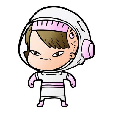 vektör çizim karikatür astronot kadın