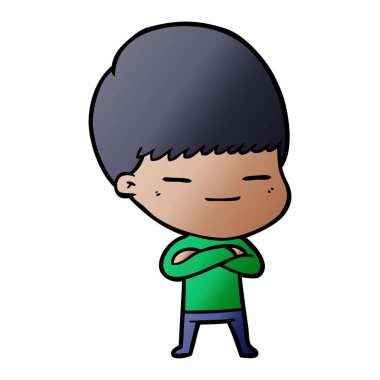 vektör çizim karikatür kendini beğenmiş çocuk