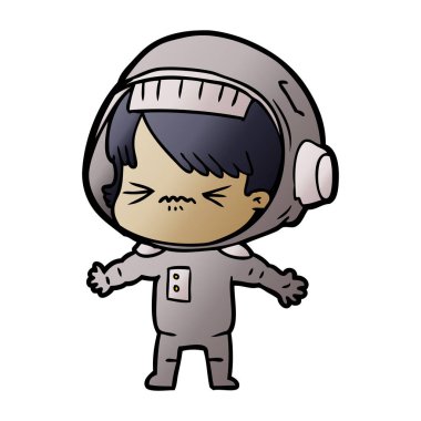 vektör çizim karikatür astronot kadın