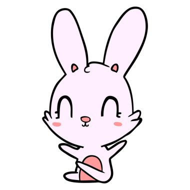 Tatlı çizgi film tavşanının vektör çizimi