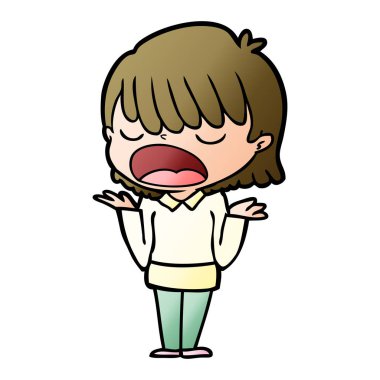 vektör çizim karikatür kadın söz