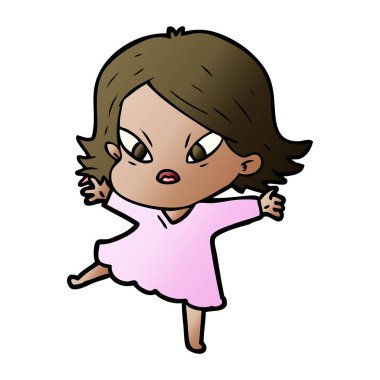 vektör çizim karikatür kadın vurguladı