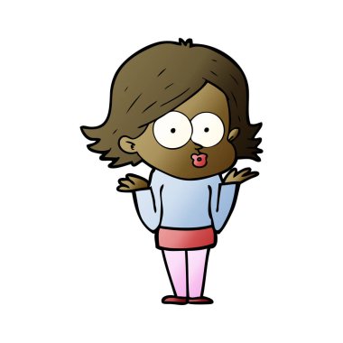 surat asmayı çizgi film kız vektör çizim