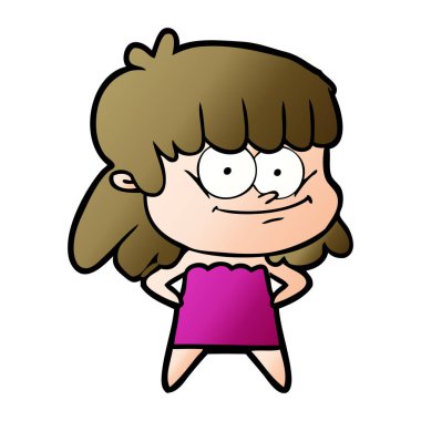 vektör çizim karikatür gülümseyen kadın