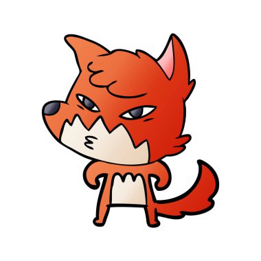 Akıllı karikatür fox vektör çizim