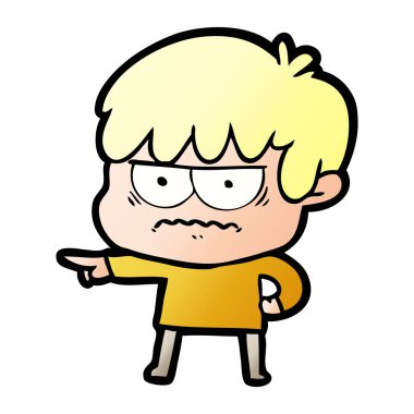 rahatsız çizgi film çocuk vektör çizim