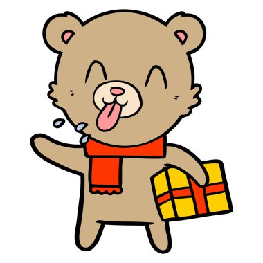 kaba karikatür ayı ile hediye